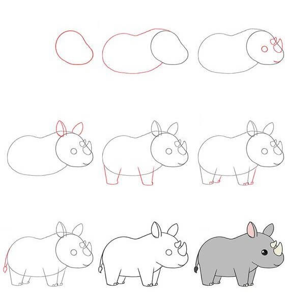 Dibujos de Rinoceronte bonito
