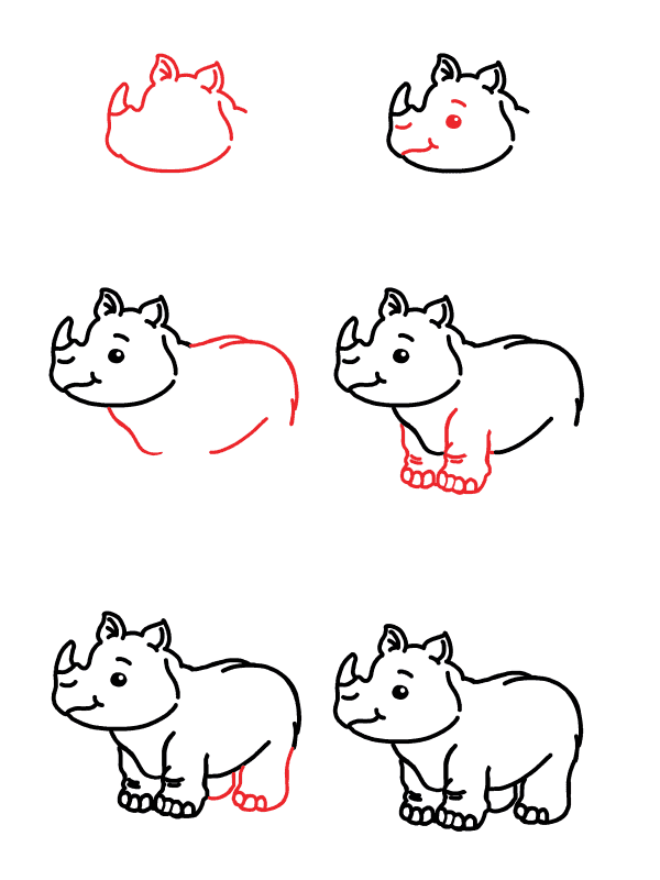 Dibujos de Rinoceronte corriendo