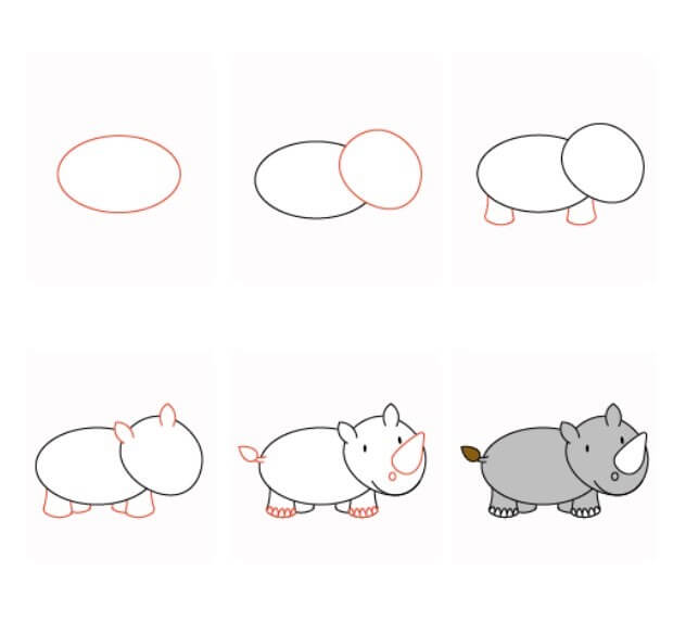Dibujos de Rinoceronte curioso