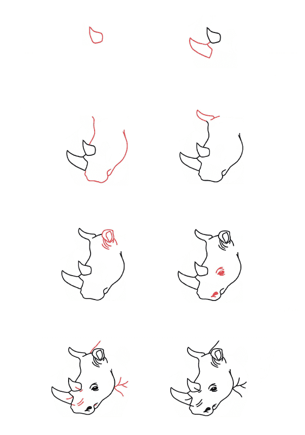 Dibujos de Rinoceronte de dibujos animados