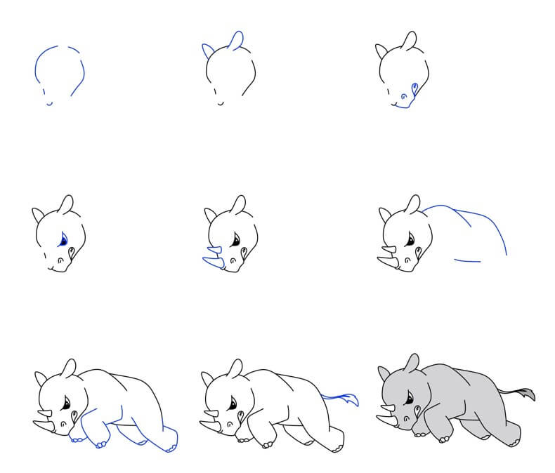 Dibujos de Rinoceronte descansando