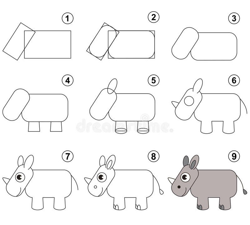 Dibujos de Rinoceronte feliz