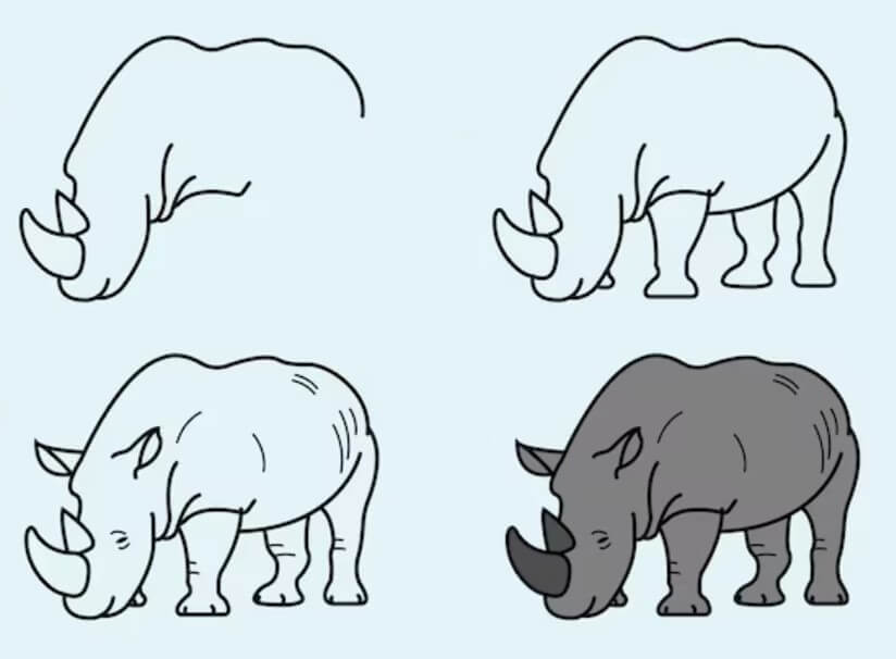 Dibujos de Rinoceronte fuerte