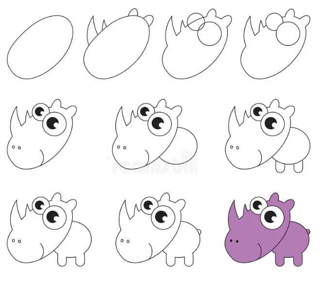 Dibujos de Rinoceronte gracioso
