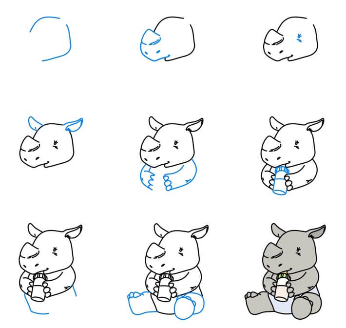 Dibujos de Rinoceronte infantil