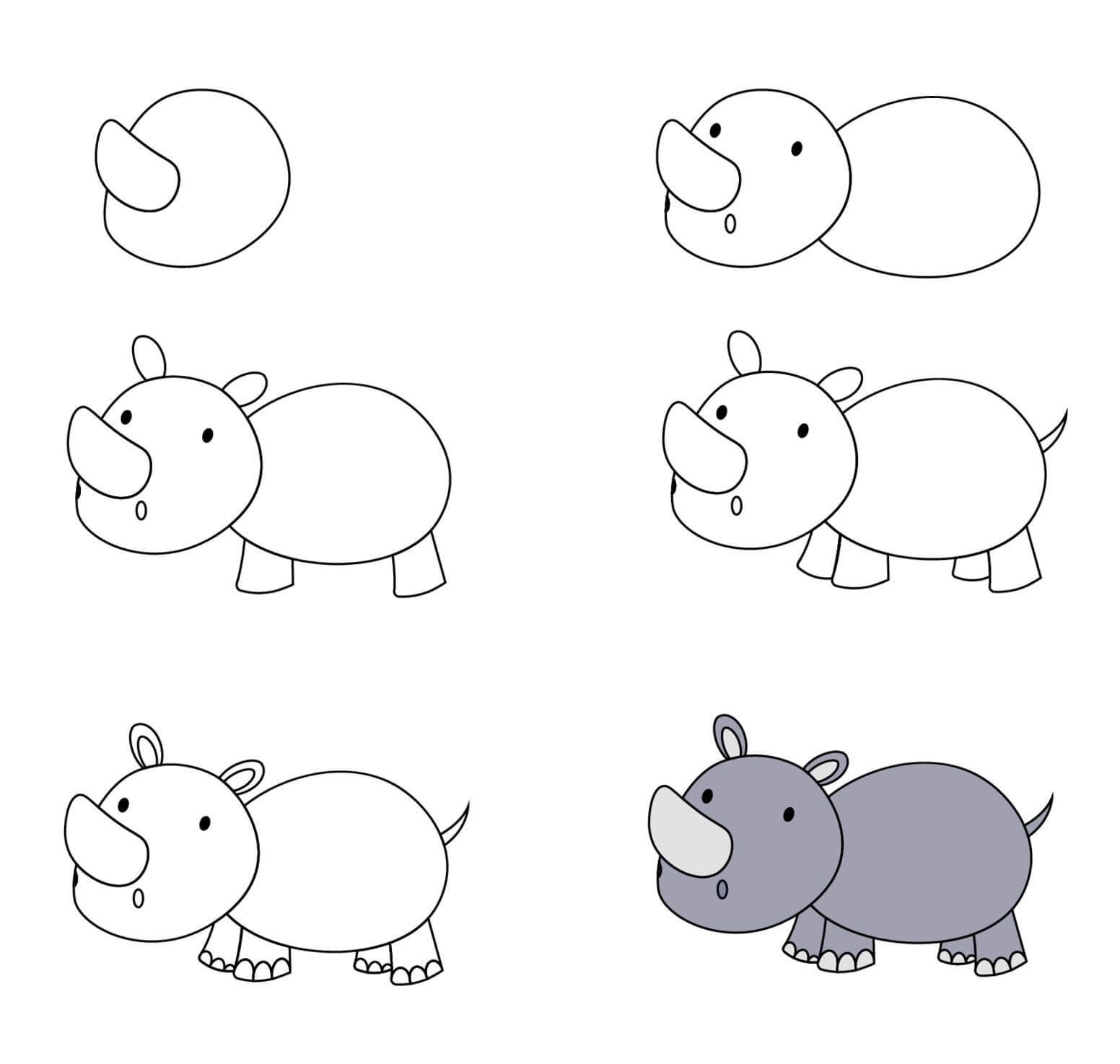 Dibujos de Rinoceronte juguetón