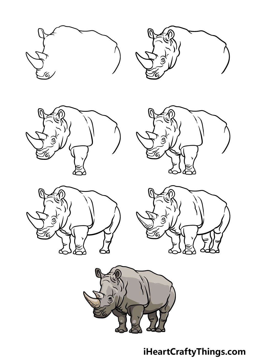Dibujos de Rinoceronte realista