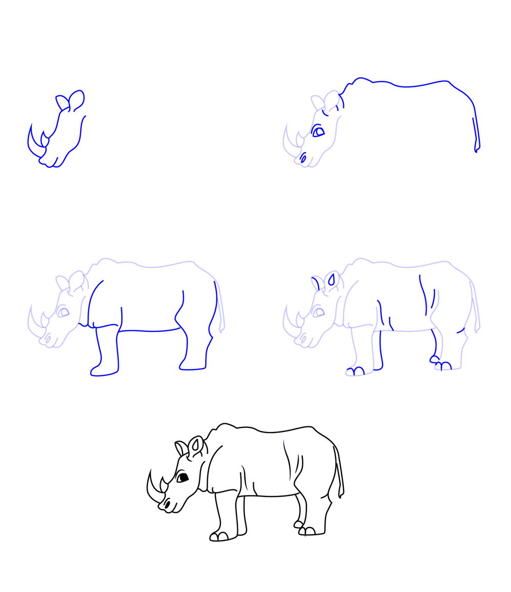 Dibujos de Rinoceronte sentado