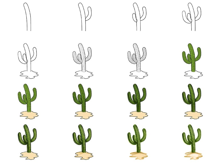 Dibujos de Cactus del desierto