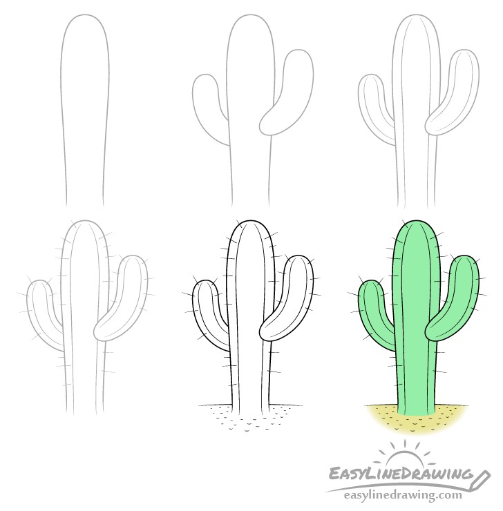 Dibujos de Cactus mexicano