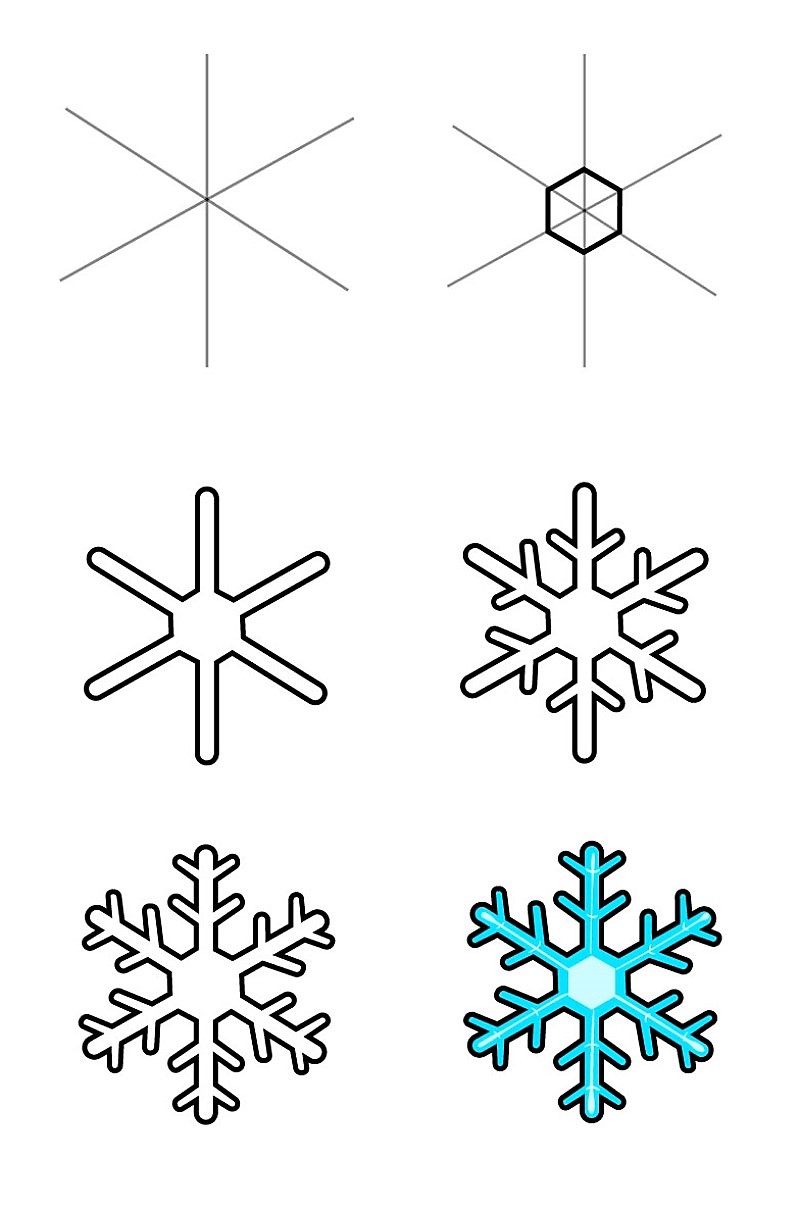 Dibujos de Copo de nieve detallado