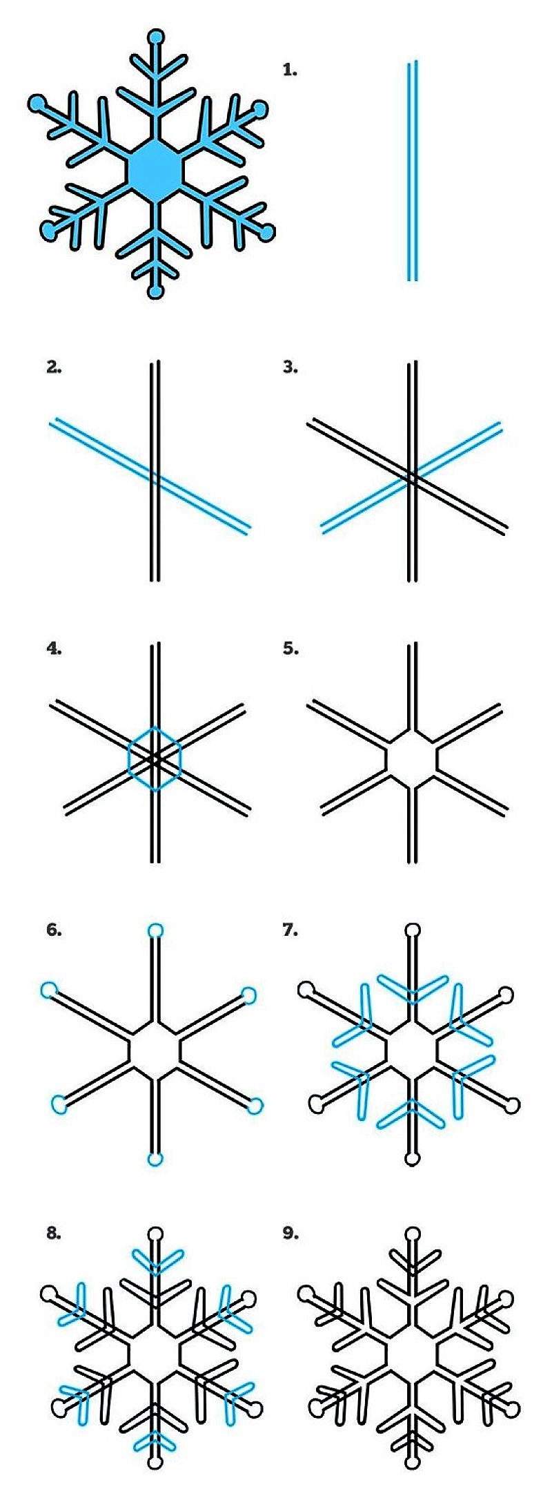 Dibujos de Copo de nieve fácil