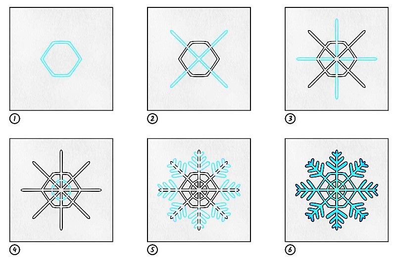 Dibujos de Copo de nieve navideño