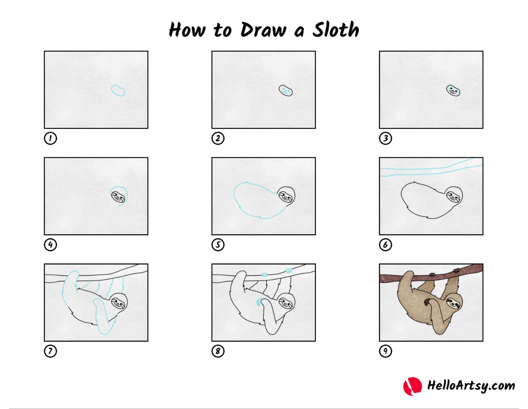 Dibujos de Perezoso detallado