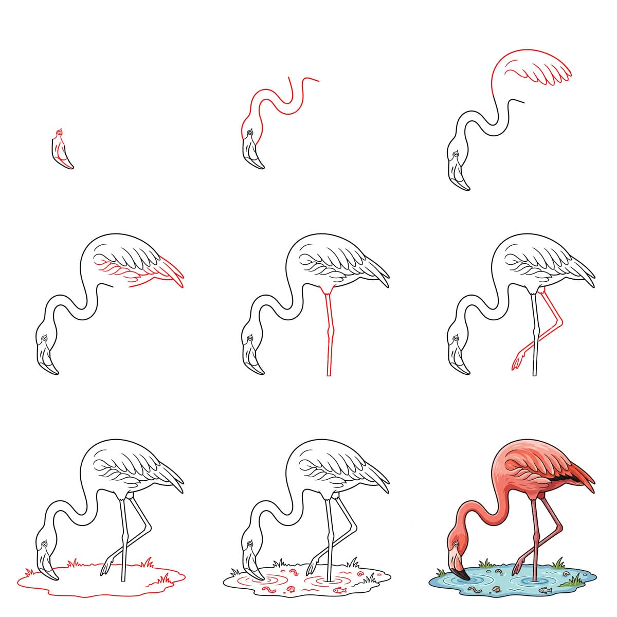 Dibujos de Flamenco kawaii