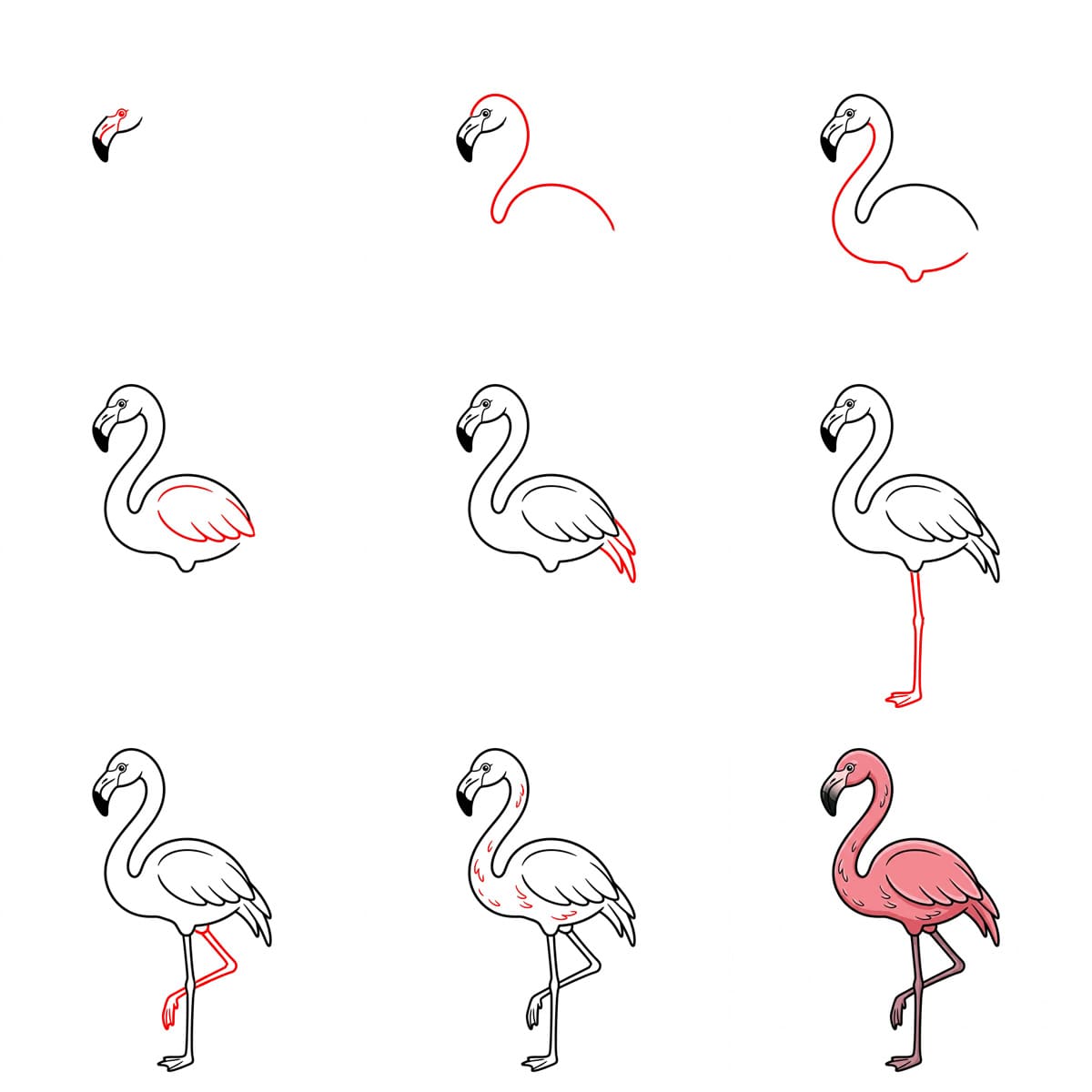 Dibujos de Flamenco sonriente