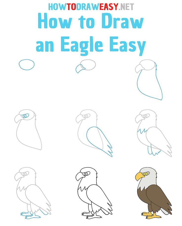 Dibujos de Águila sobre una roca
