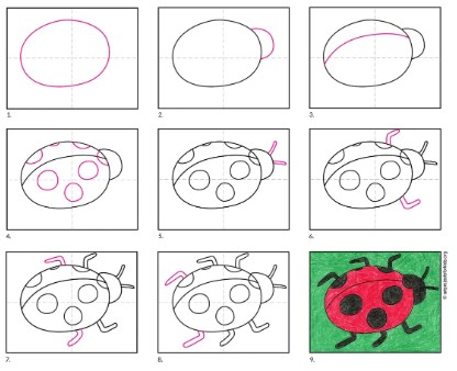 Dibujos de Mariquita detallada