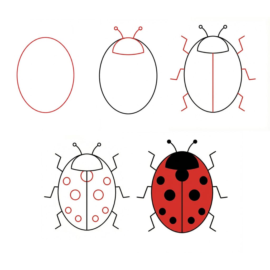 Dibujos de Mariquita kawaii