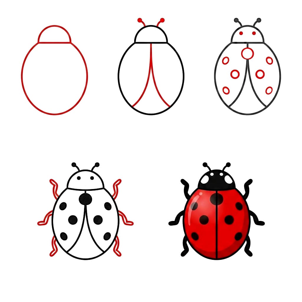 Dibujos de Mariquita roja
