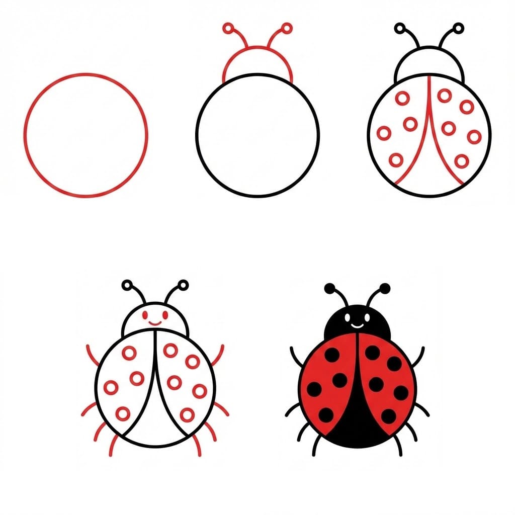 Dibujos de Mariquita sonriente
