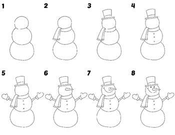 Dibujos de Muñeco de nieve a lápiz