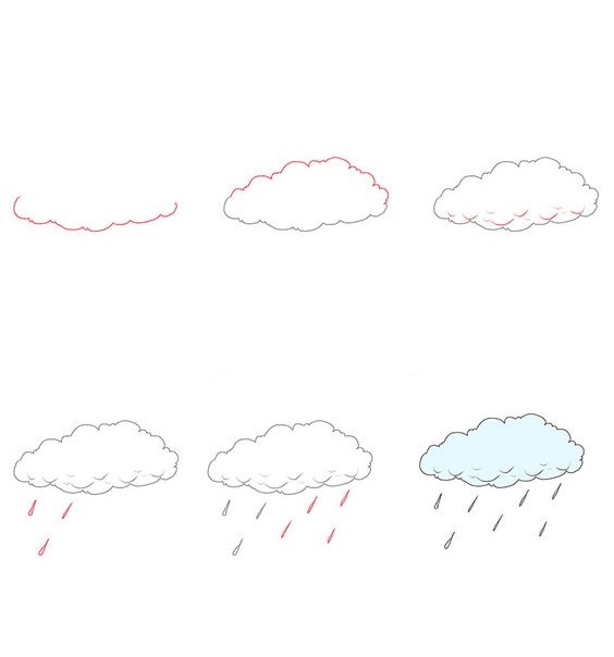 Dibujos de Nube y lluvia - Idea 21