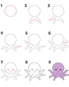 Dibujos de Pulpo curioso