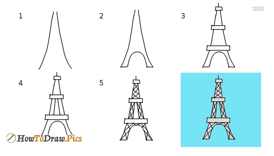 Dibujos de Torre Eiffel al atardecer