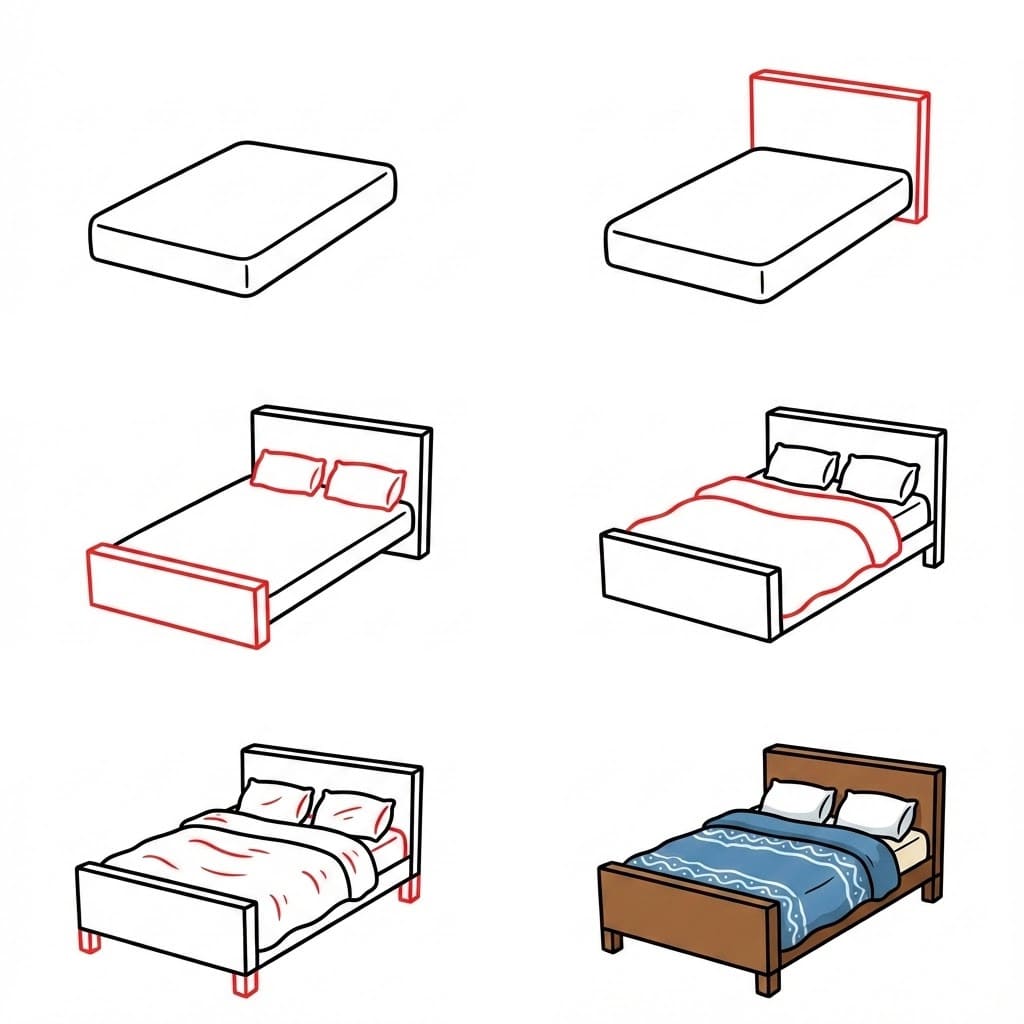 Dibujos de Cama acolchada