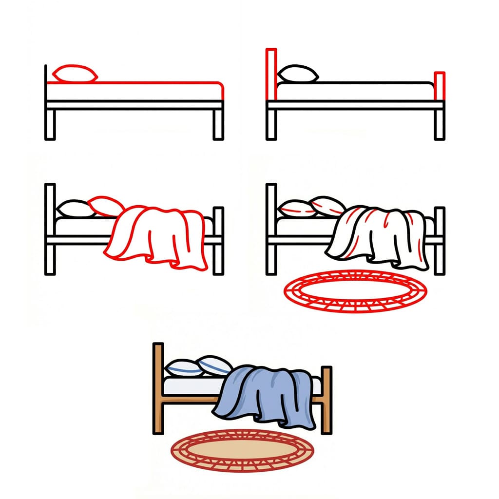 Dibujos de Cama blanca