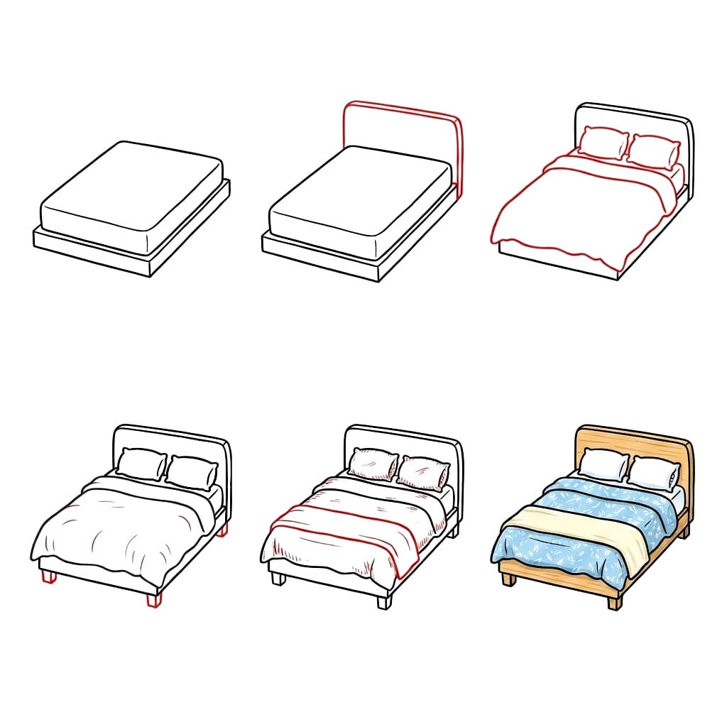 Dibujos de Cama clásica