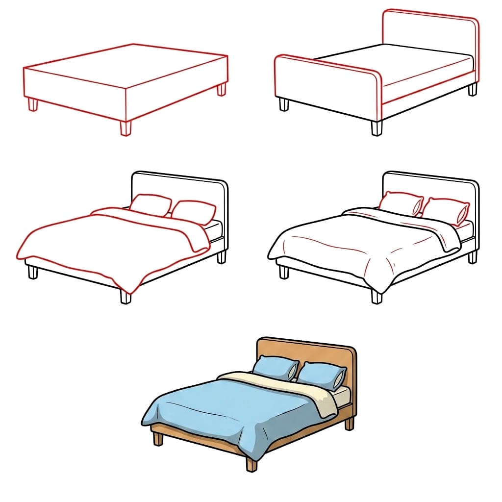 Dibujos de Cama con dosel