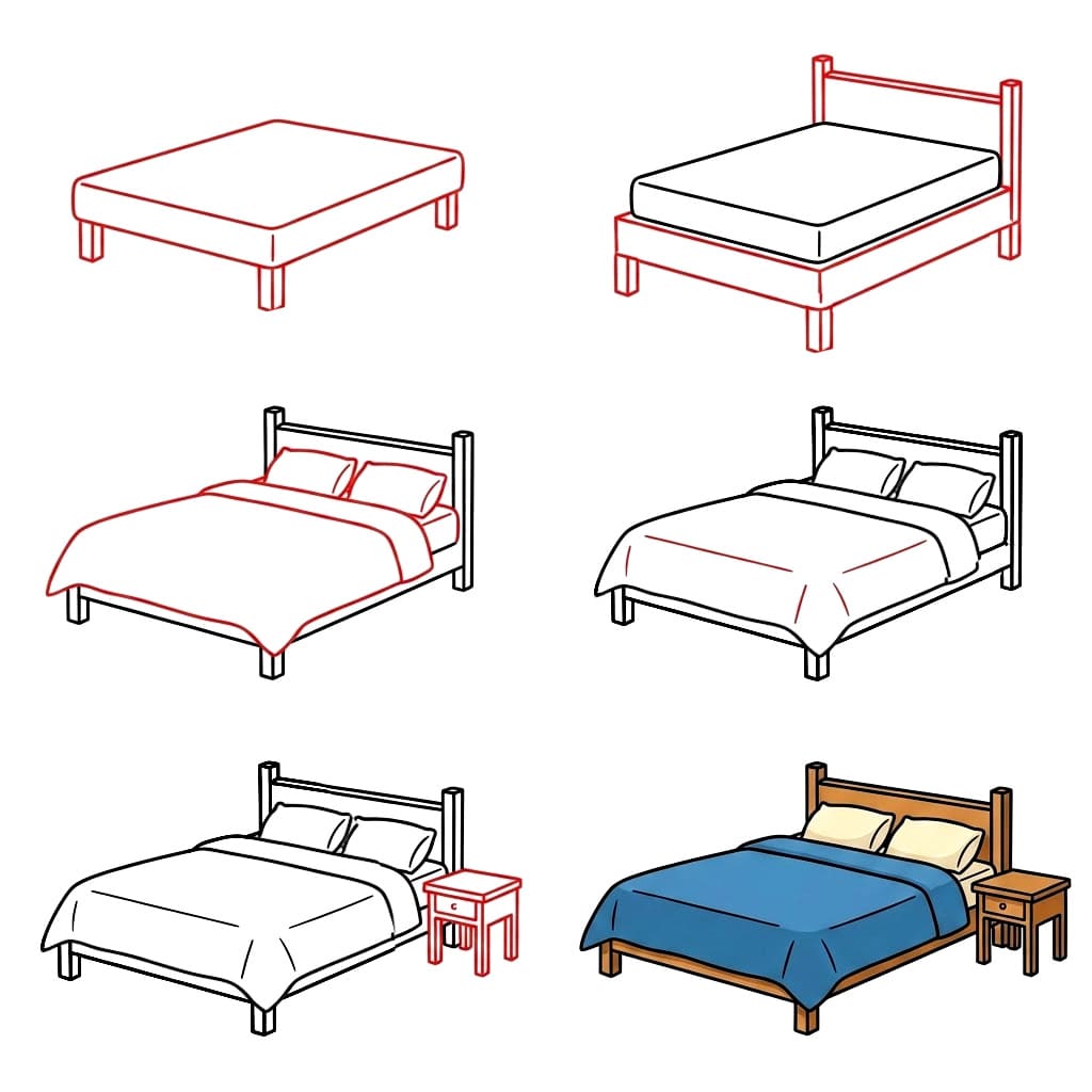 Dibujos de Cama matrimonial