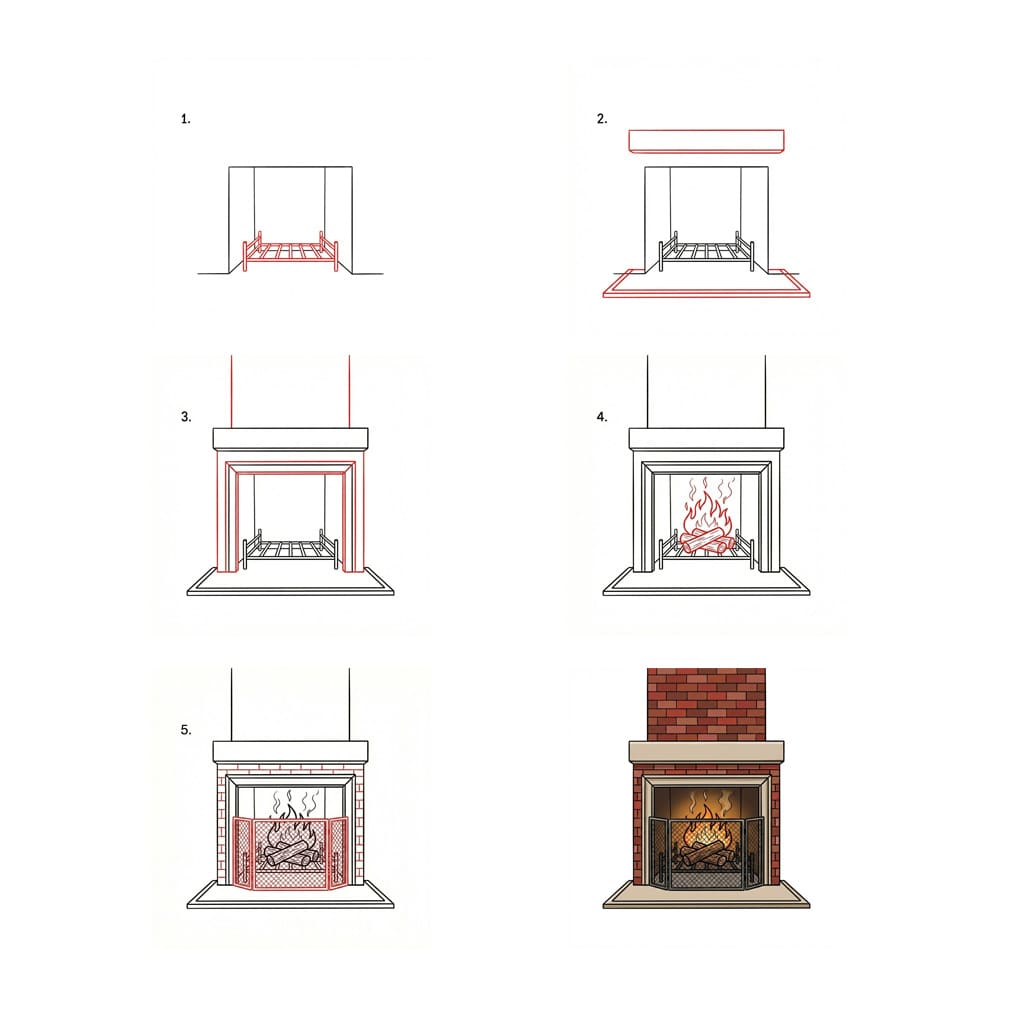 Dibujos de Chimenea decorativa