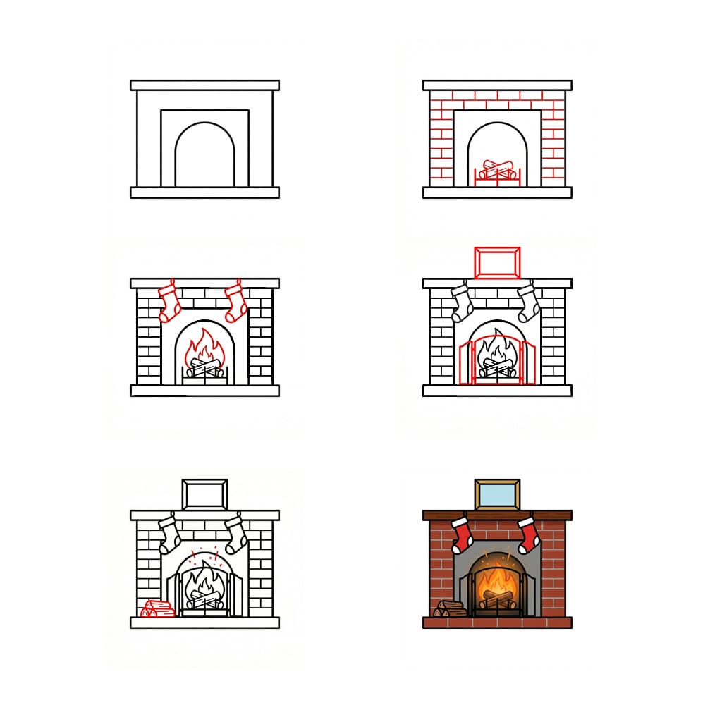 Dibujos de Chimenea detallada