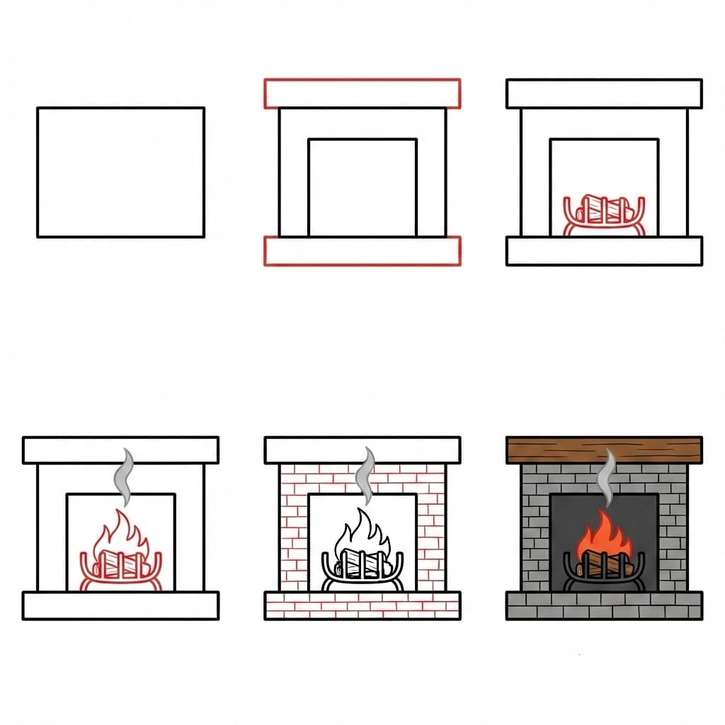 Dibujos de Chimenea encendida