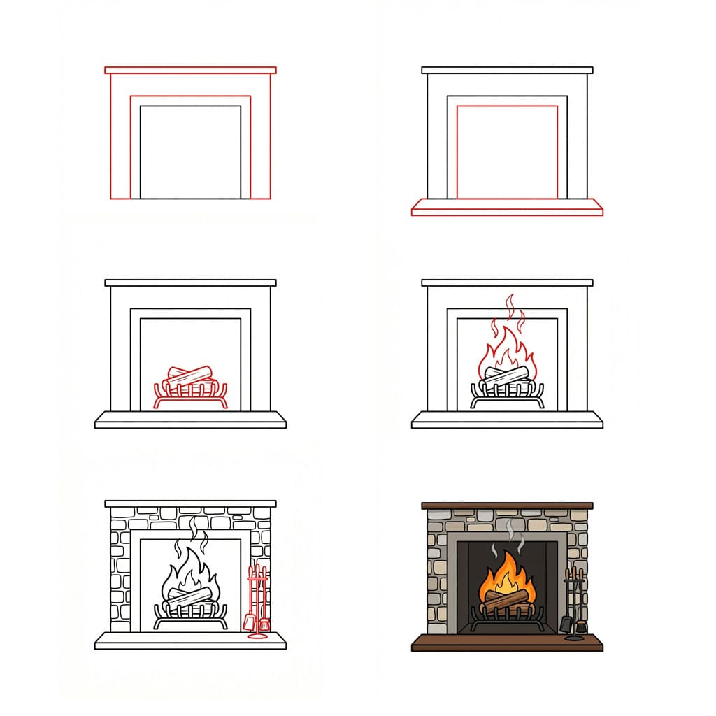Dibujos de Chimenea kawaii