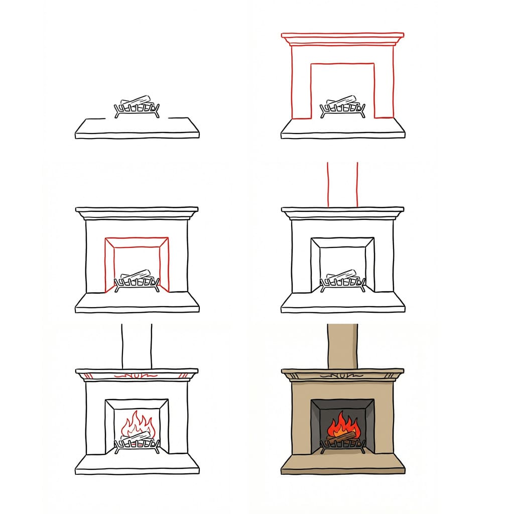 Dibujos de Chimenea navideña