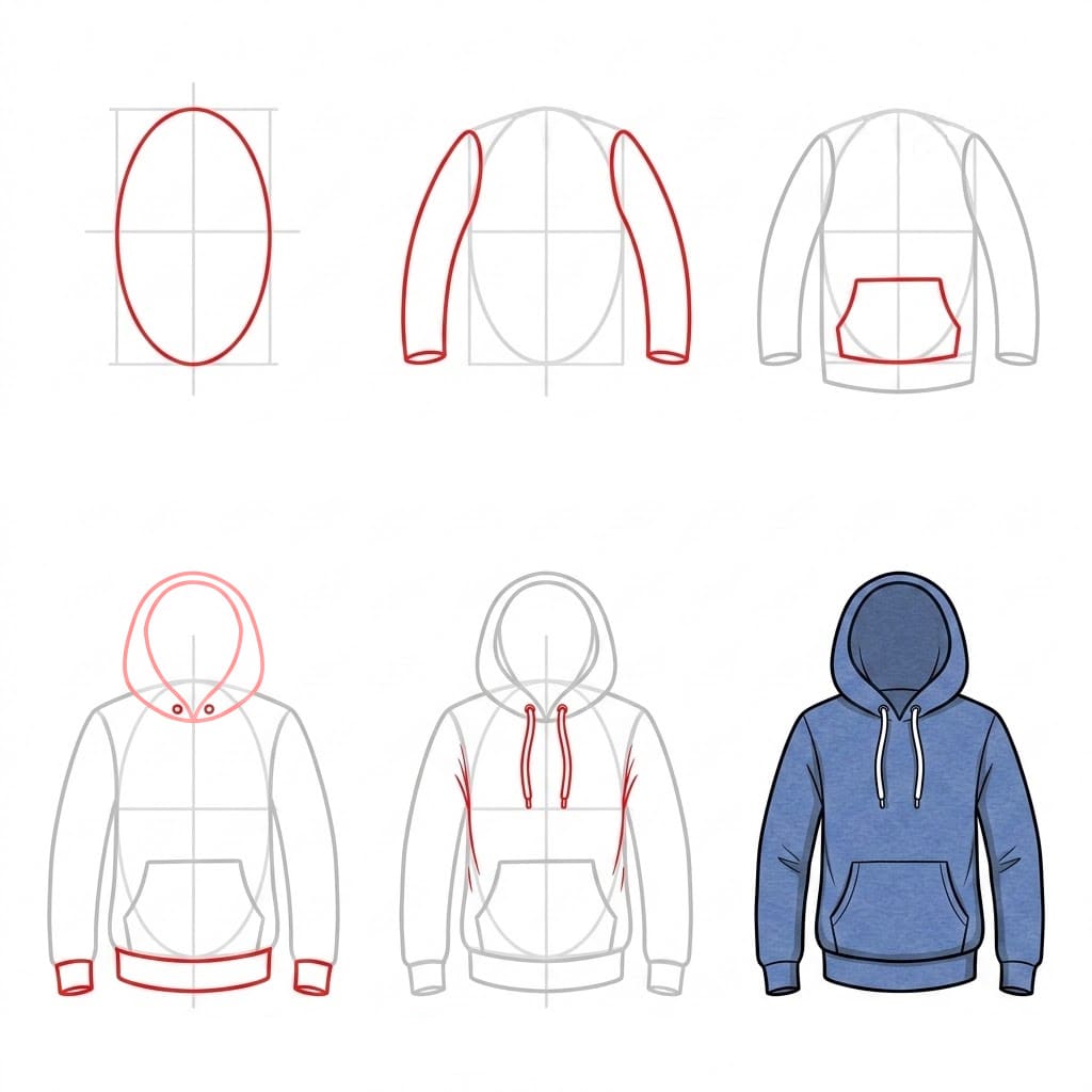 Dibujos de Sudadera con capucha azul