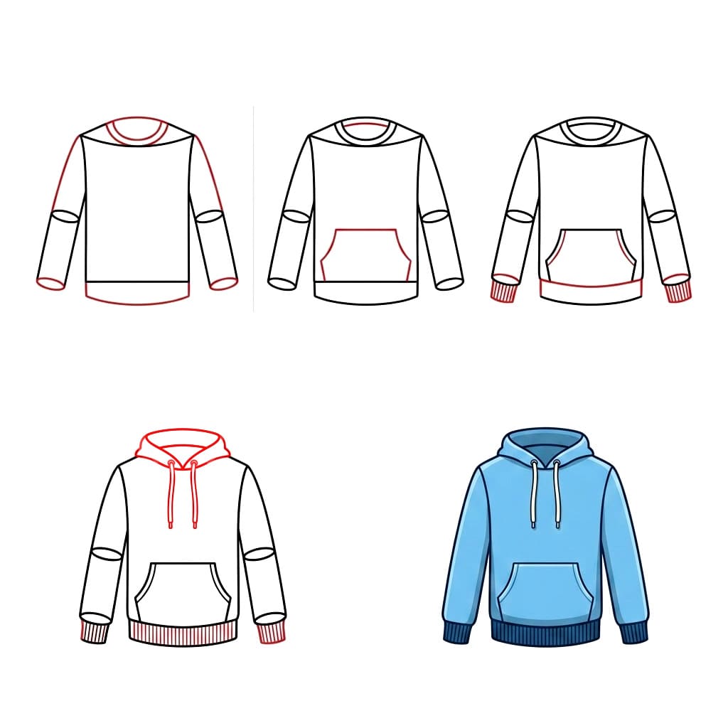 Dibujos de Sudadera con capucha blanca