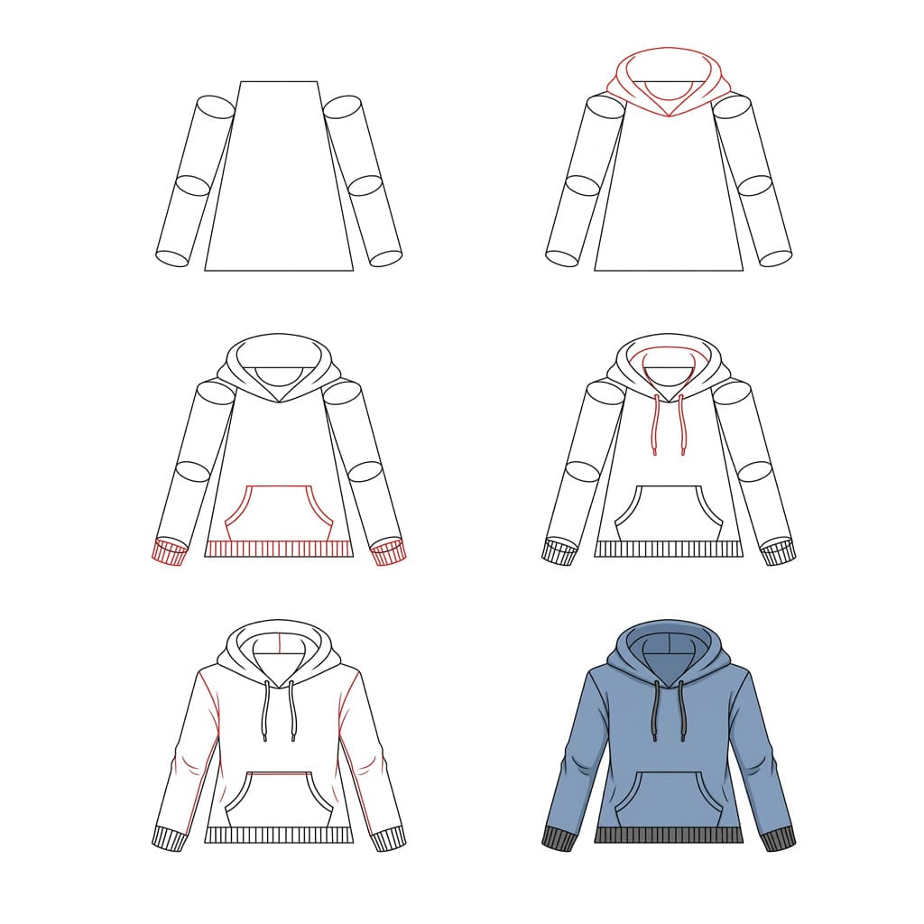 Dibujos de Sudadera con capucha cómoda