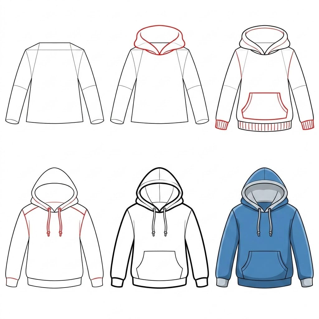 Dibujos de Sudadera con capucha de algodón