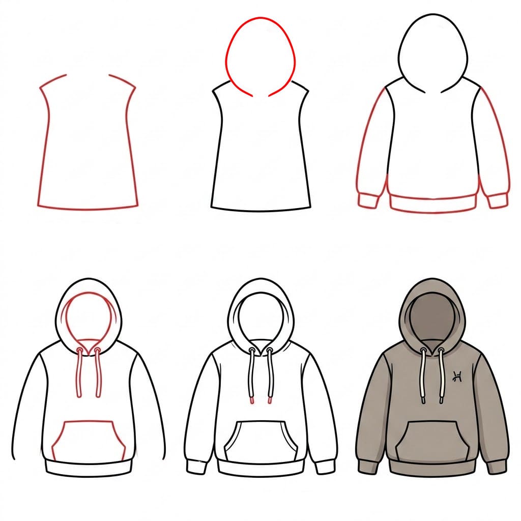 Dibujos de Sudadera con capucha de caricatura