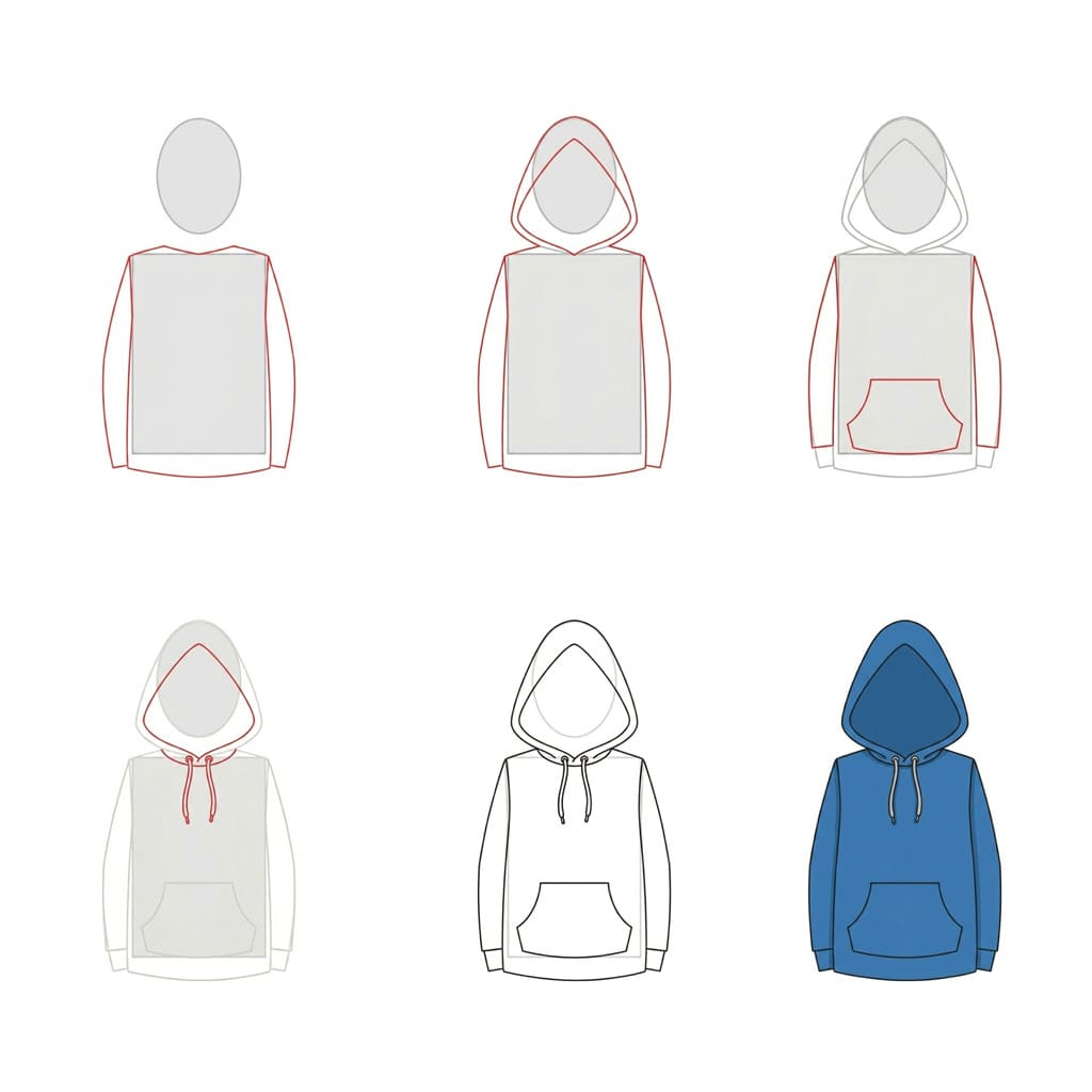 Dibujos de Sudadera con capucha elegante