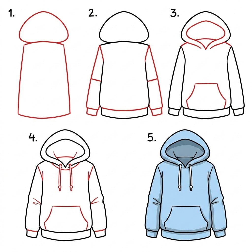 Dibujos de Sudadera con capucha estampada