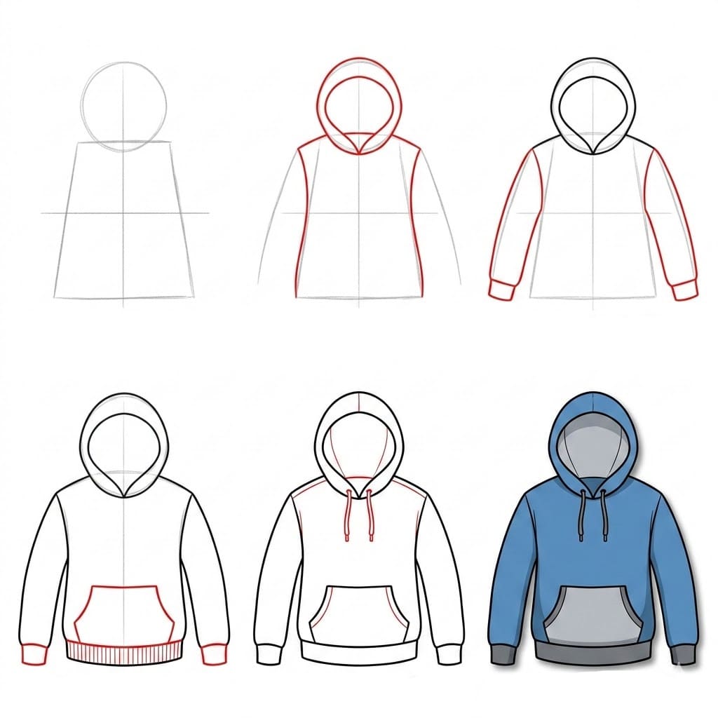 Dibujos de Sudadera con capucha juvenil