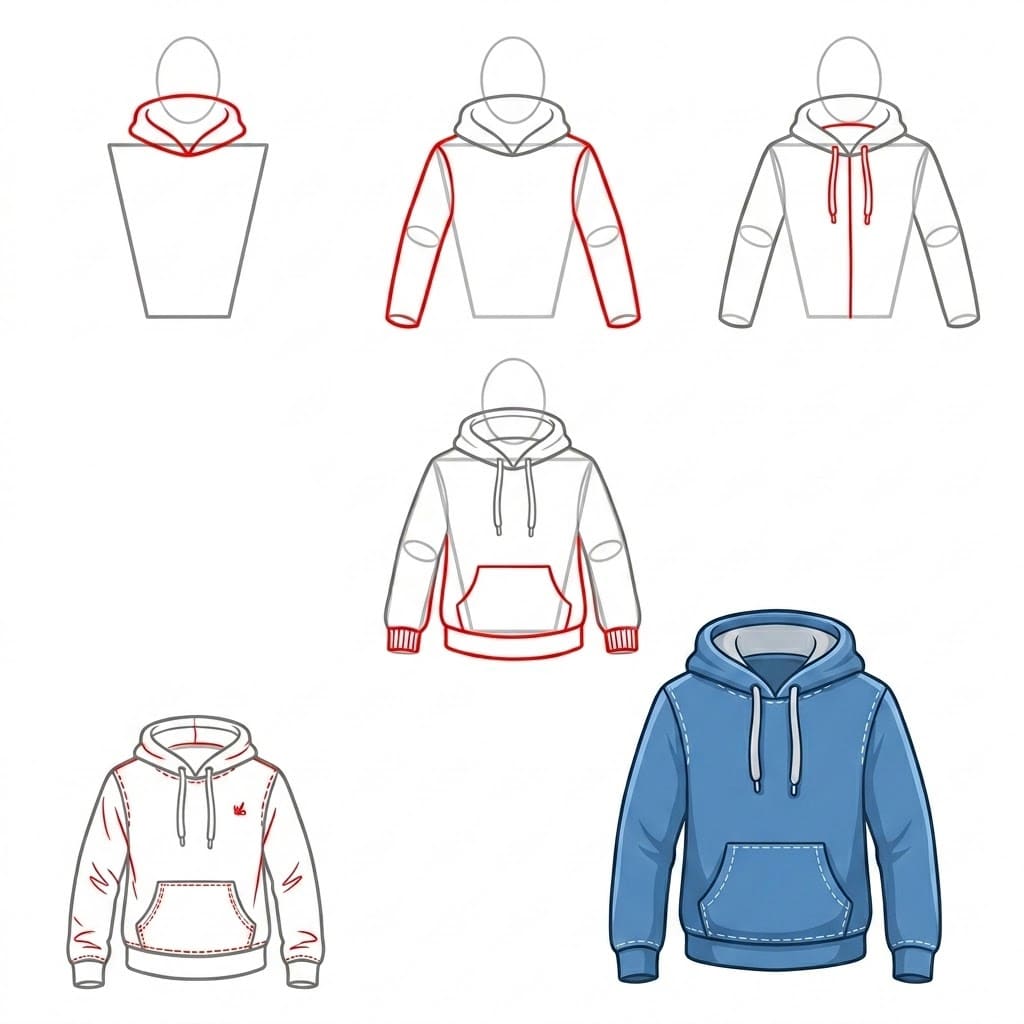 Dibujos de Sudadera con capucha kawaii