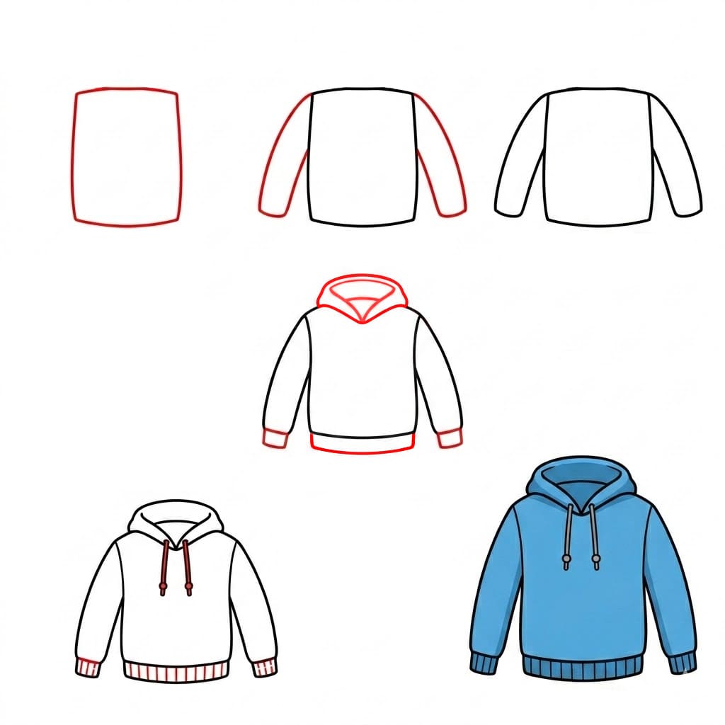 Dibujos de Sudadera con capucha ligera