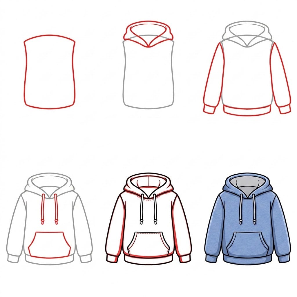 Dibujos de Sudadera con capucha realista